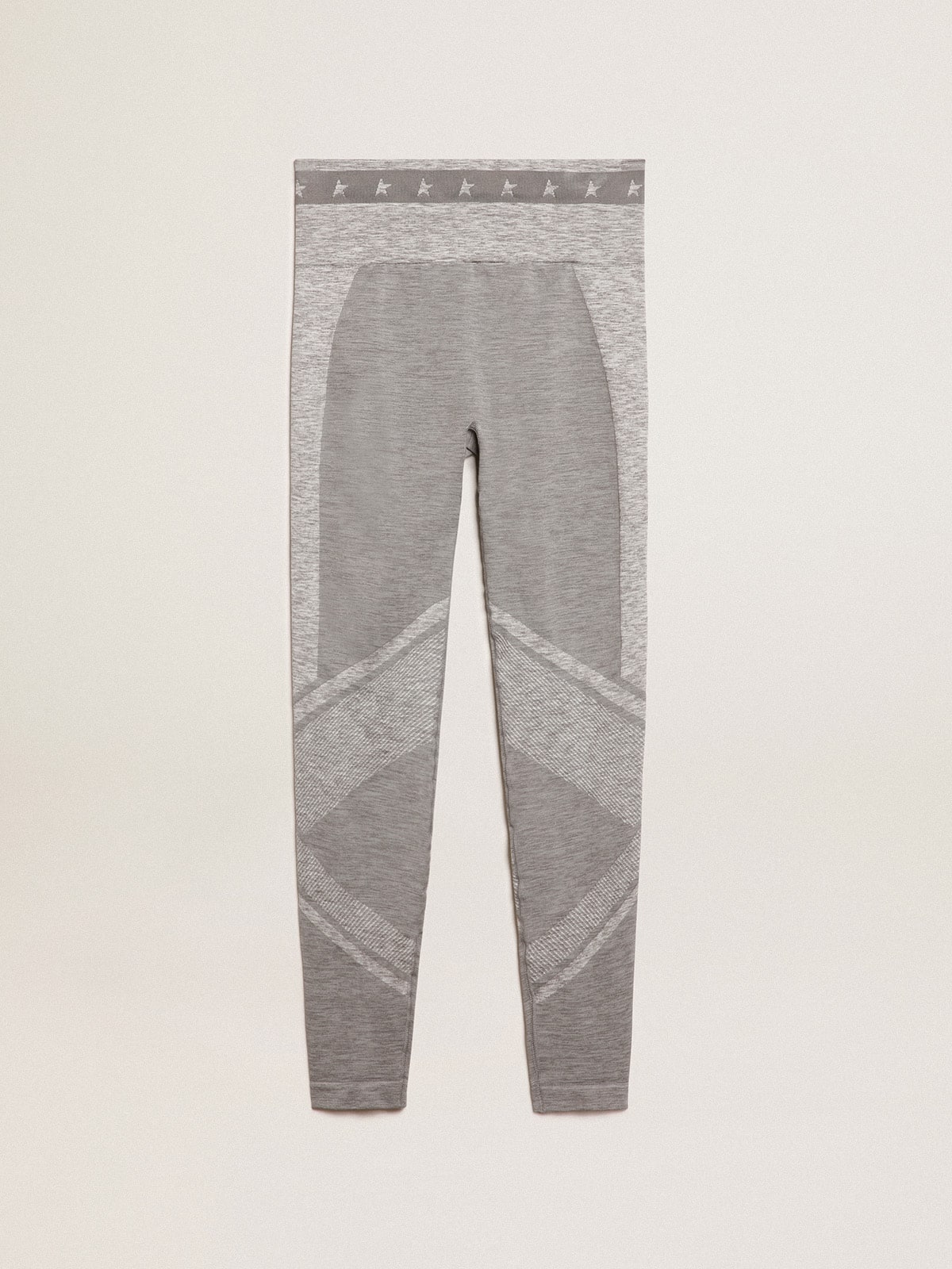 Women’s gray melange leggings with mixed stitching - Golden Goose Women