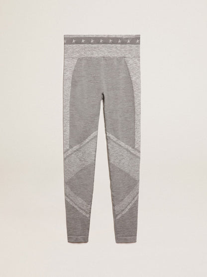 Women’s gray melange leggings with mixed stitching - Golden Goose Women