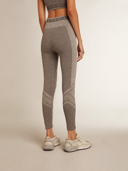 Women’s gray melange leggings with mixed stitching - Golden Goose Women