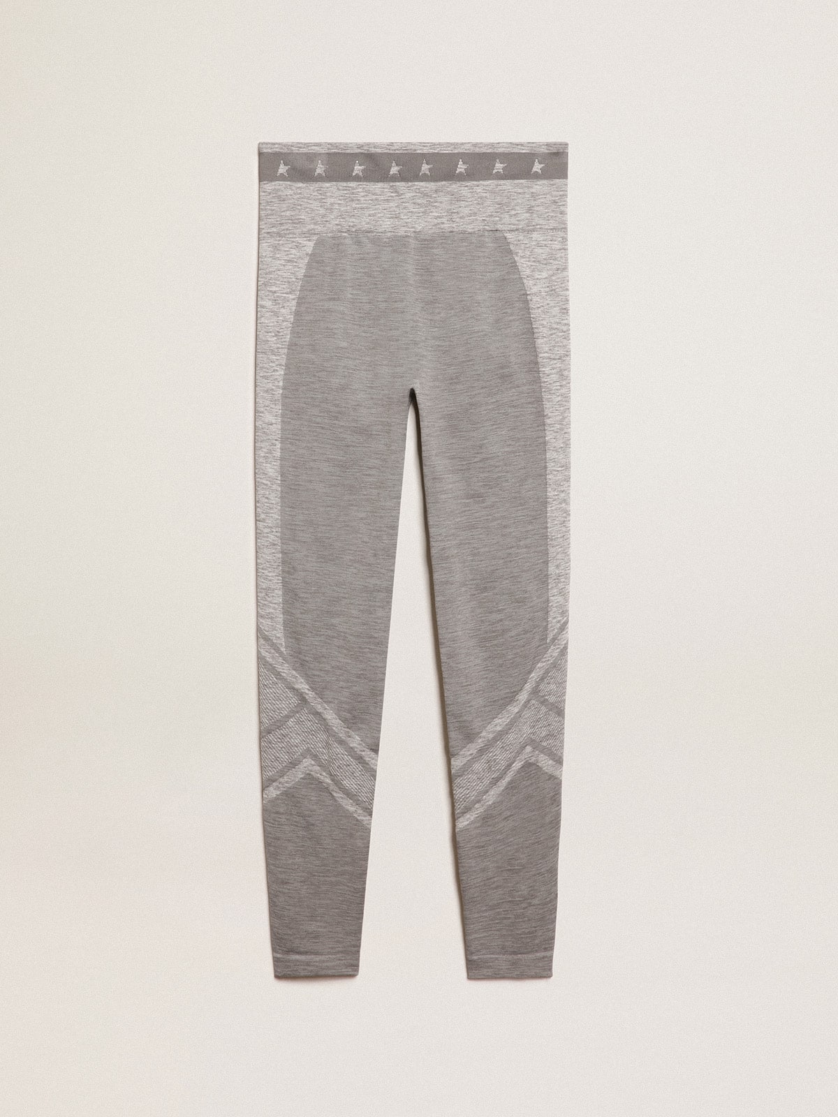 Women’s gray melange leggings with mixed stitching - Golden Goose Women