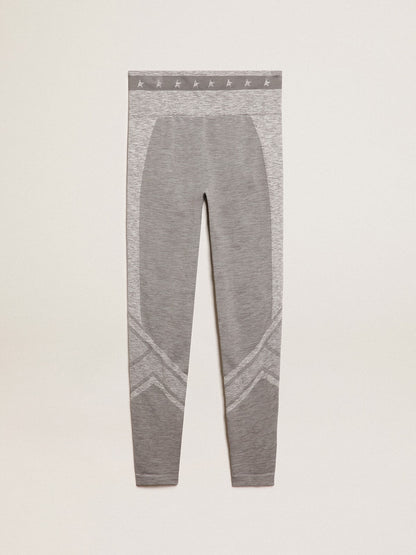 Women’s gray melange leggings with mixed stitching - Golden Goose Women