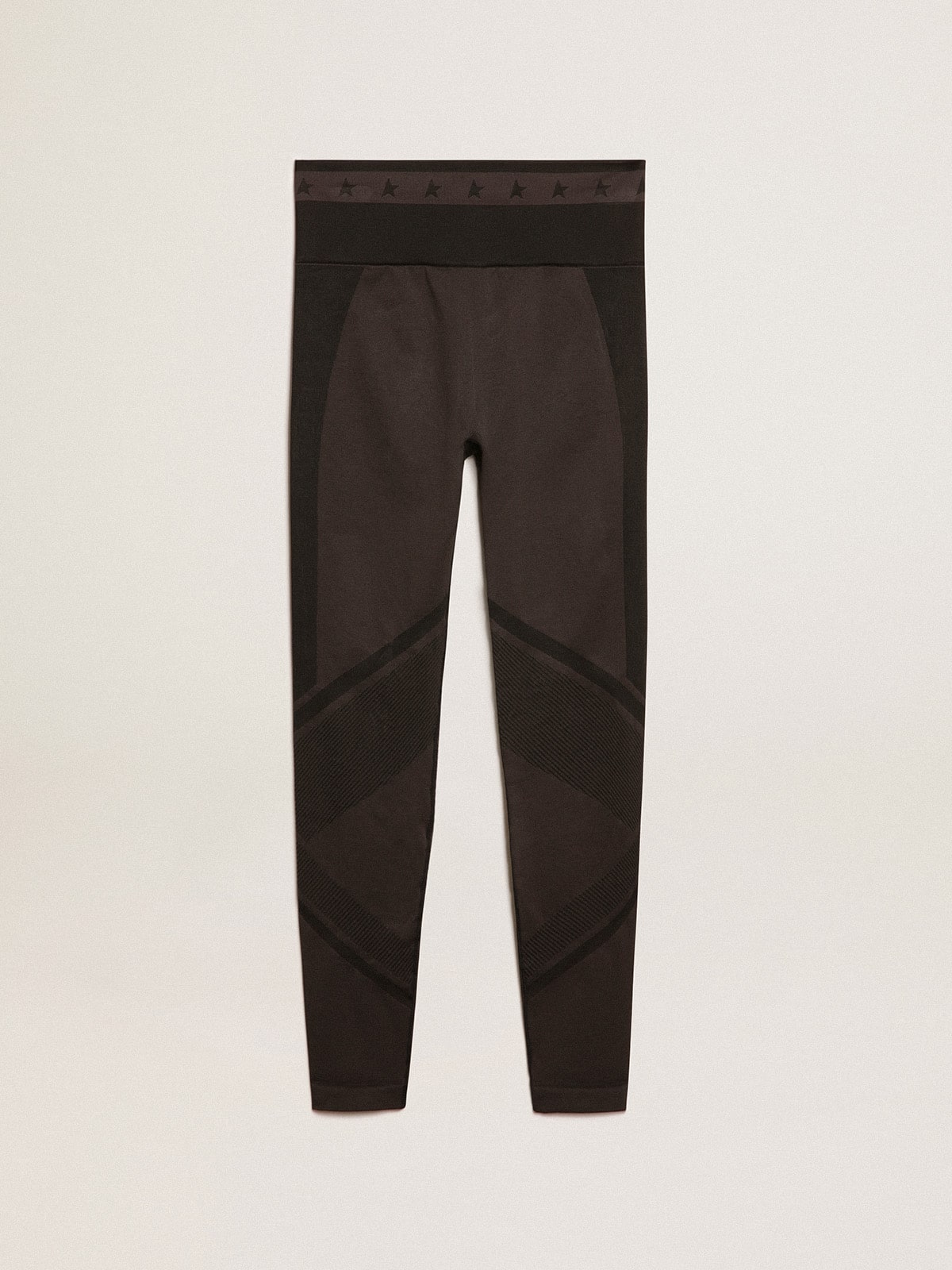 Women’s black leggings with mixed stitching - Golden Goose Women