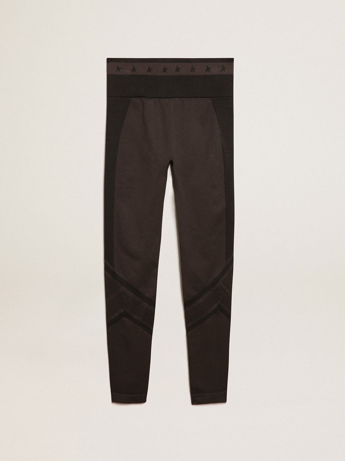 Women’s black leggings with mixed stitching - Golden Goose Women