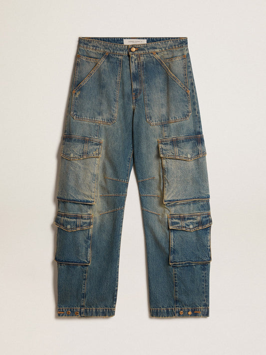 Blue jeans with a distressed finish - Golden Goose Women