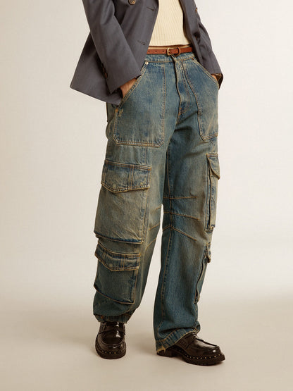 Blue jeans with a distressed finish - Golden Goose Women