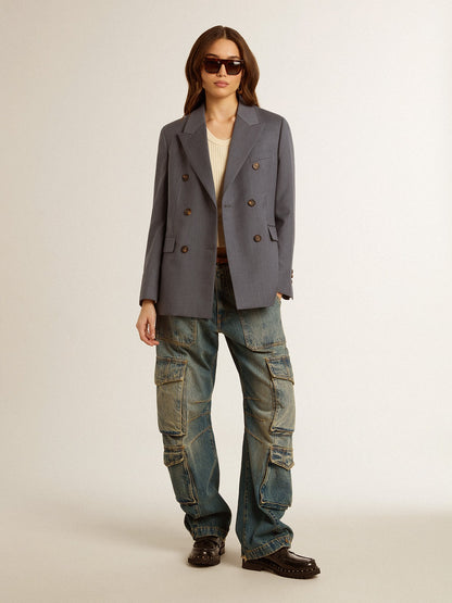 Blue jeans with a distressed finish - Golden Goose Women