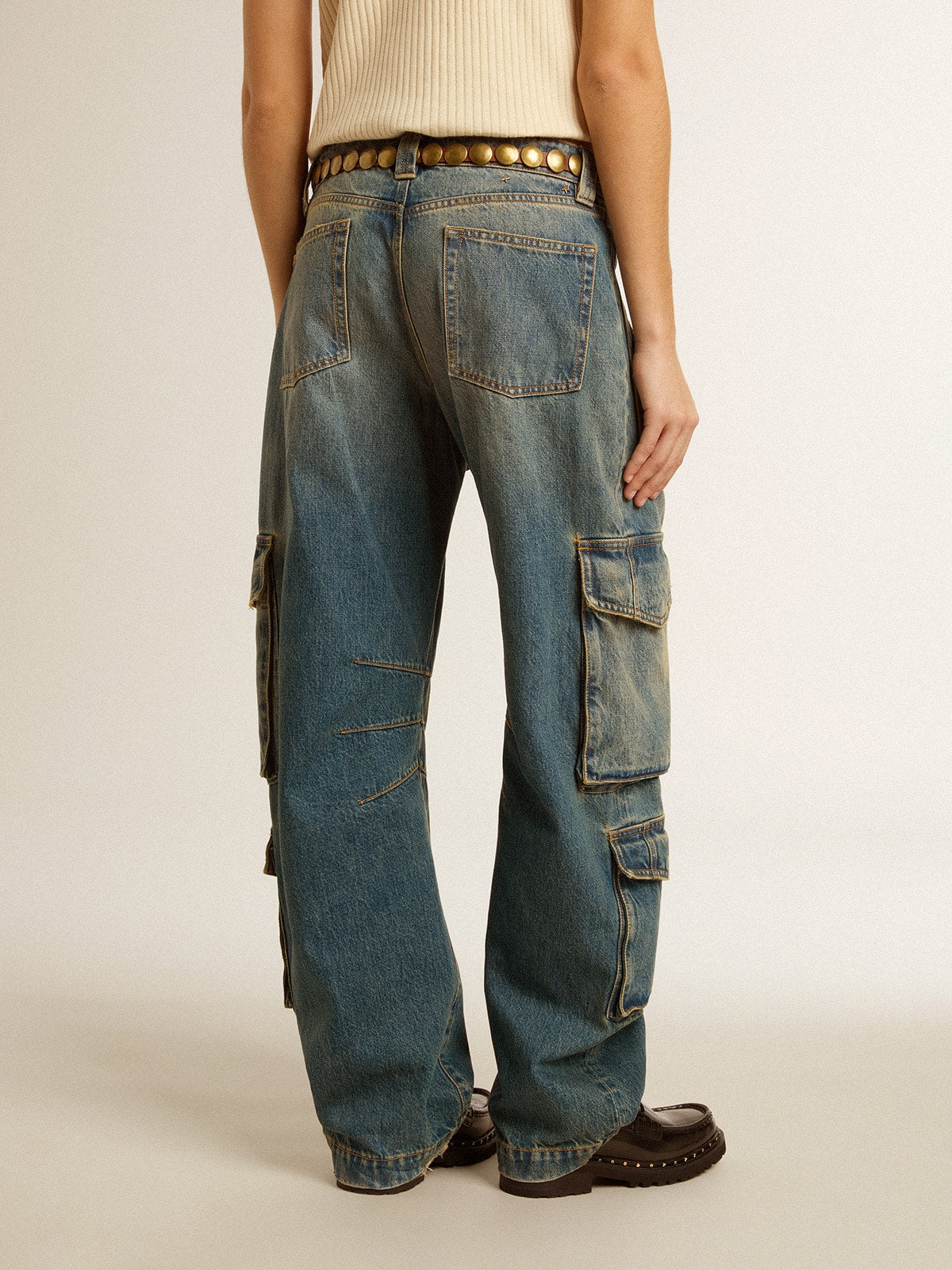 Blue jeans with a distressed finish - Golden Goose Women