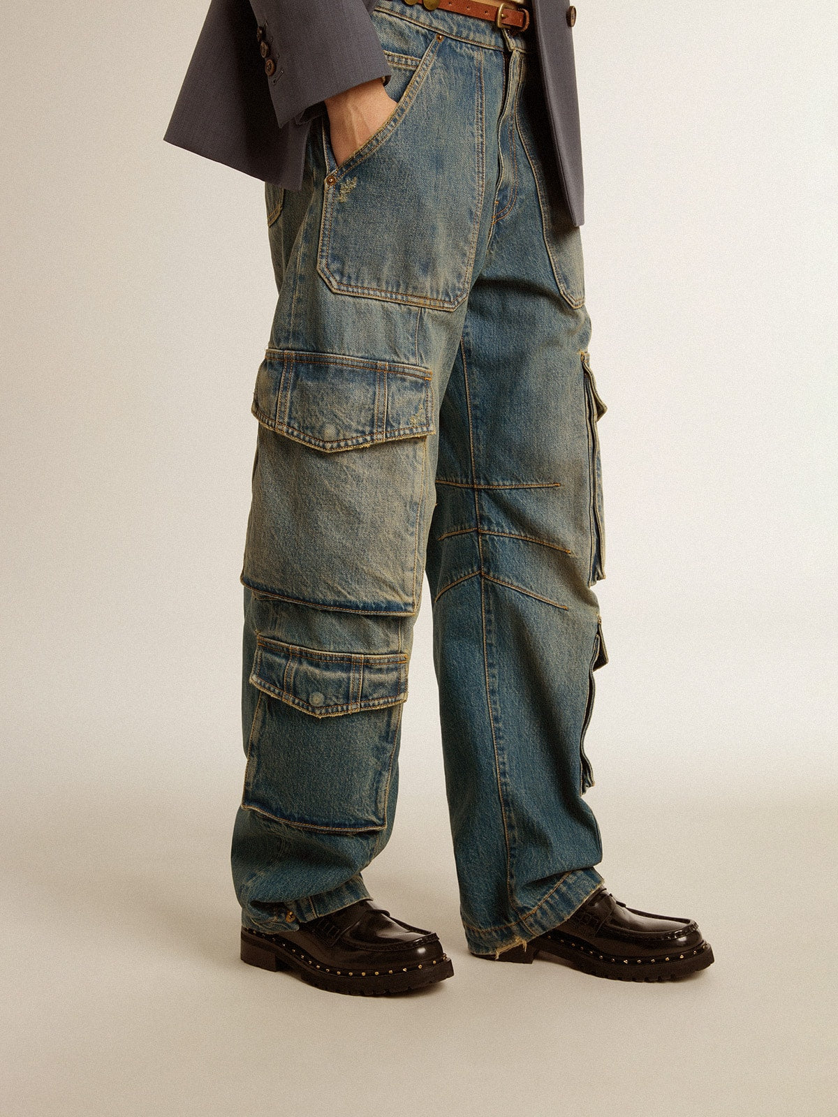 Blue jeans with a distressed finish - Golden Goose Women