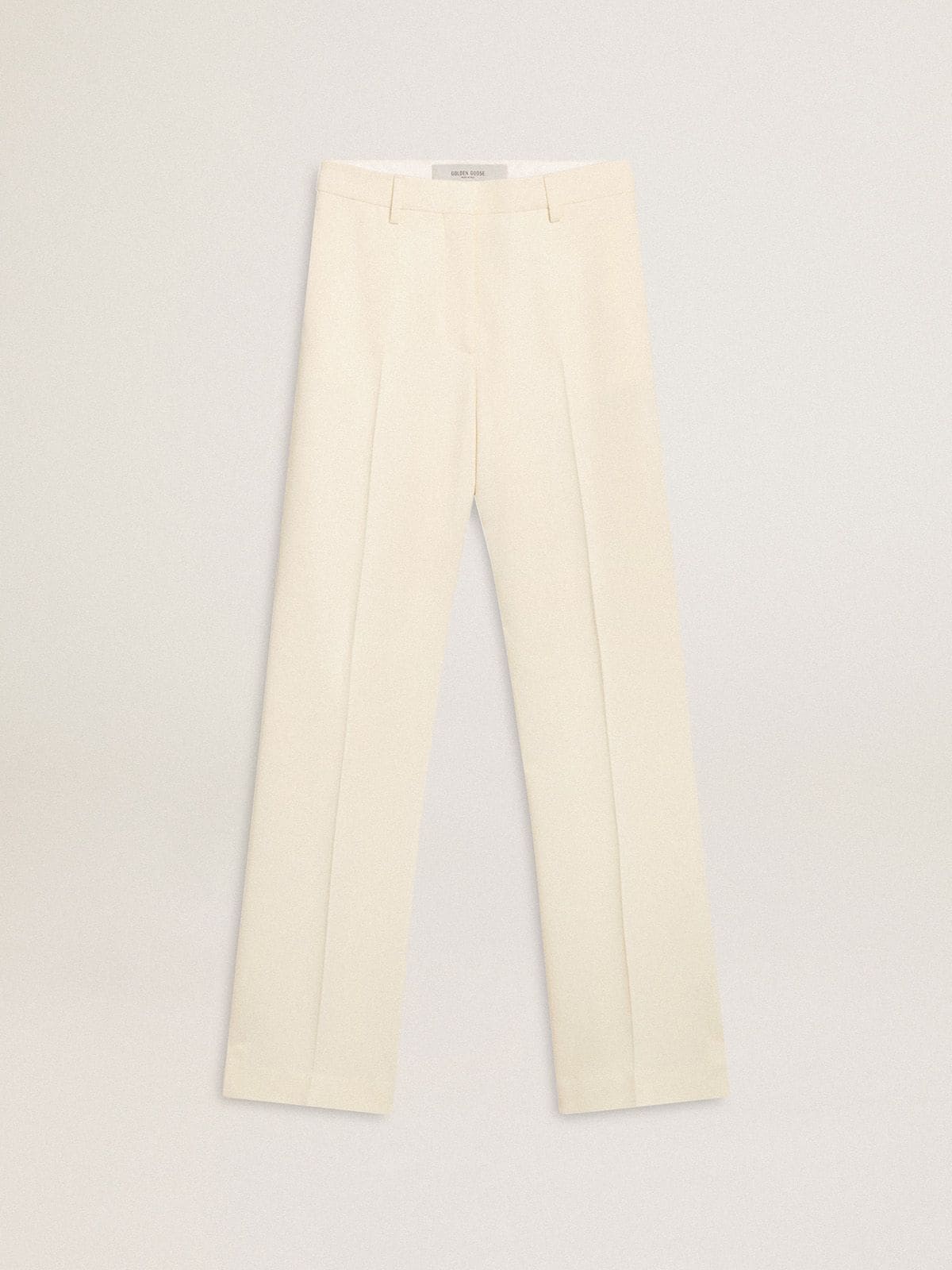 Women's loose pants in worn-white tailored fabric - Golden Goose Women
