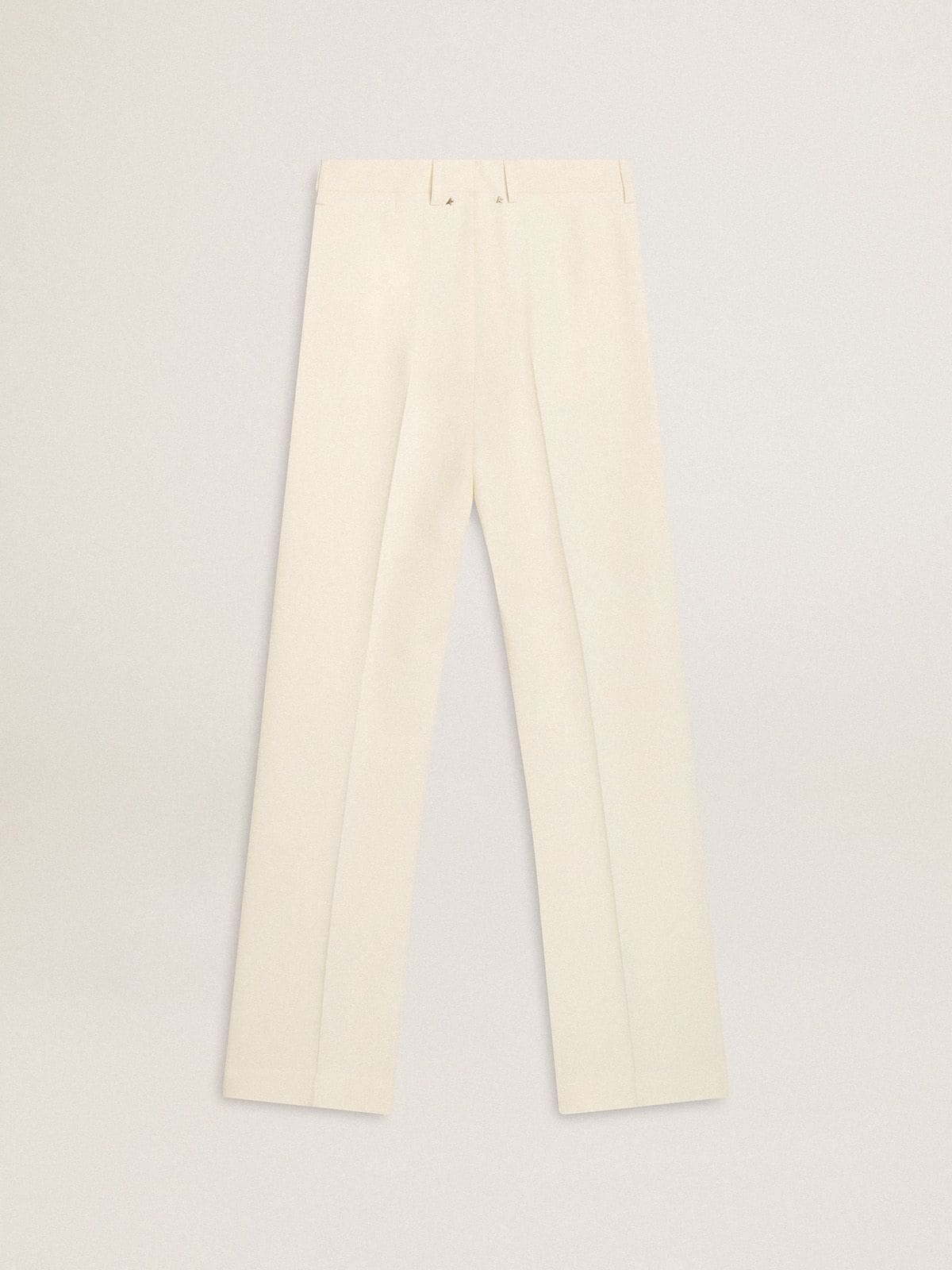 Women's loose pants in worn-white tailored fabric - Golden Goose Women