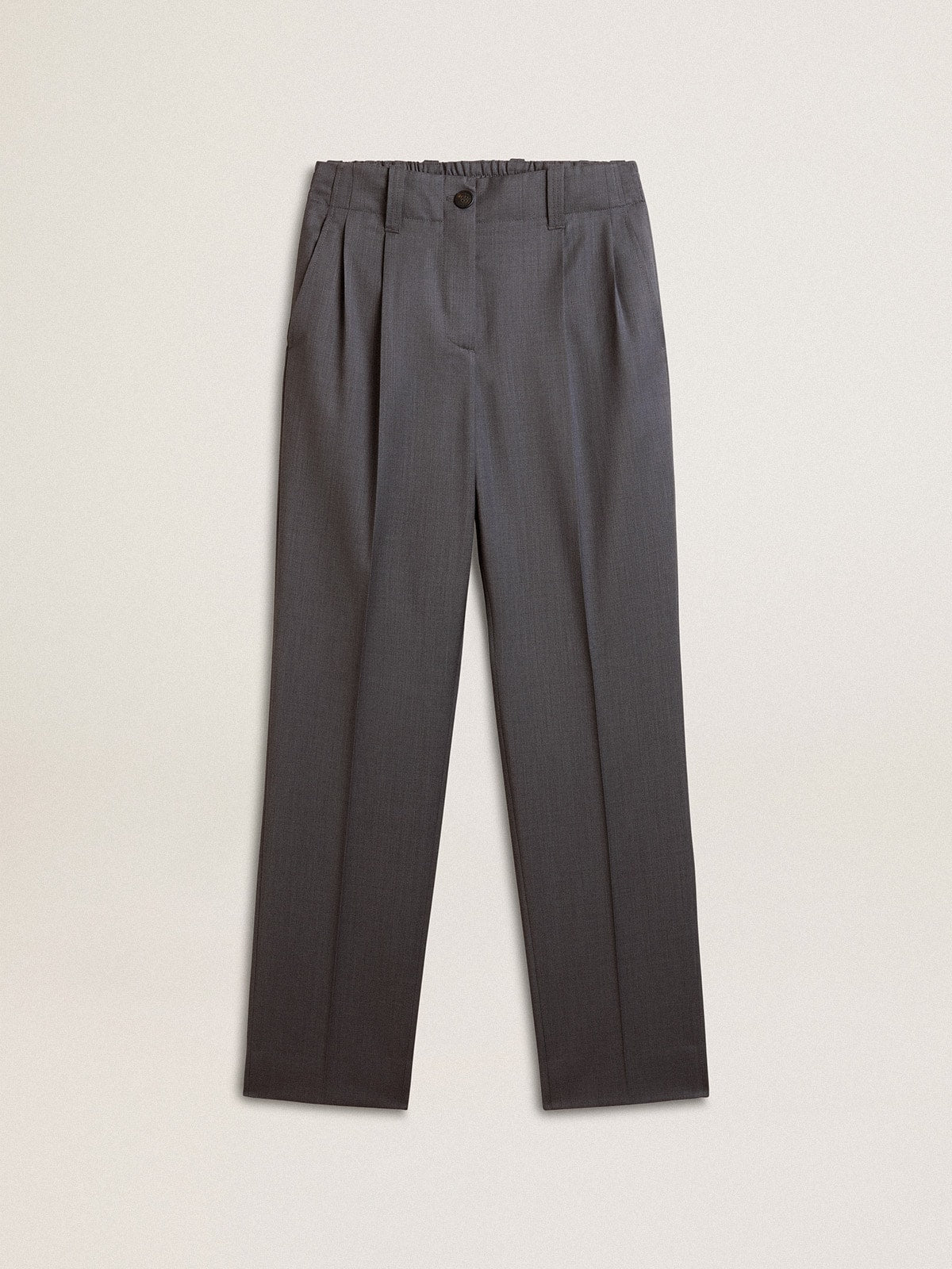 Women's loose pants in baby blue wool - Golden Goose Women