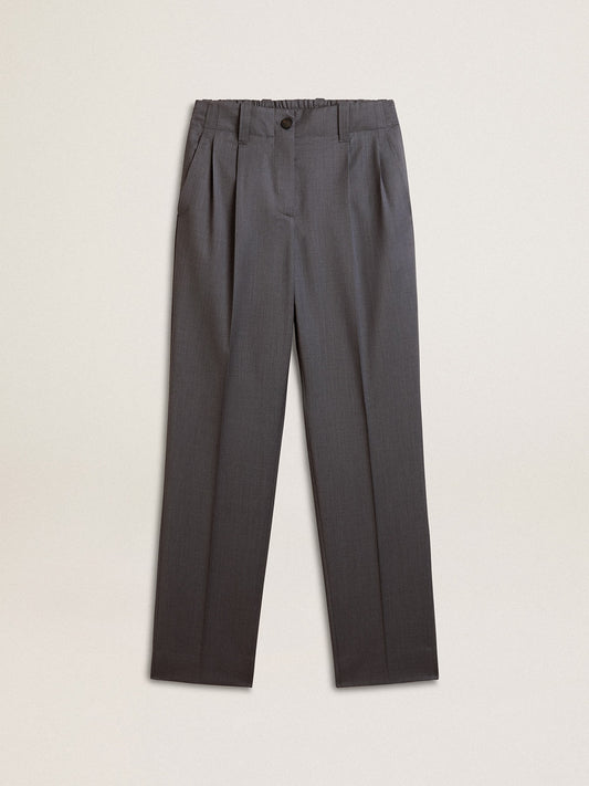 Women's loose pants in baby blue wool - Golden Goose Women