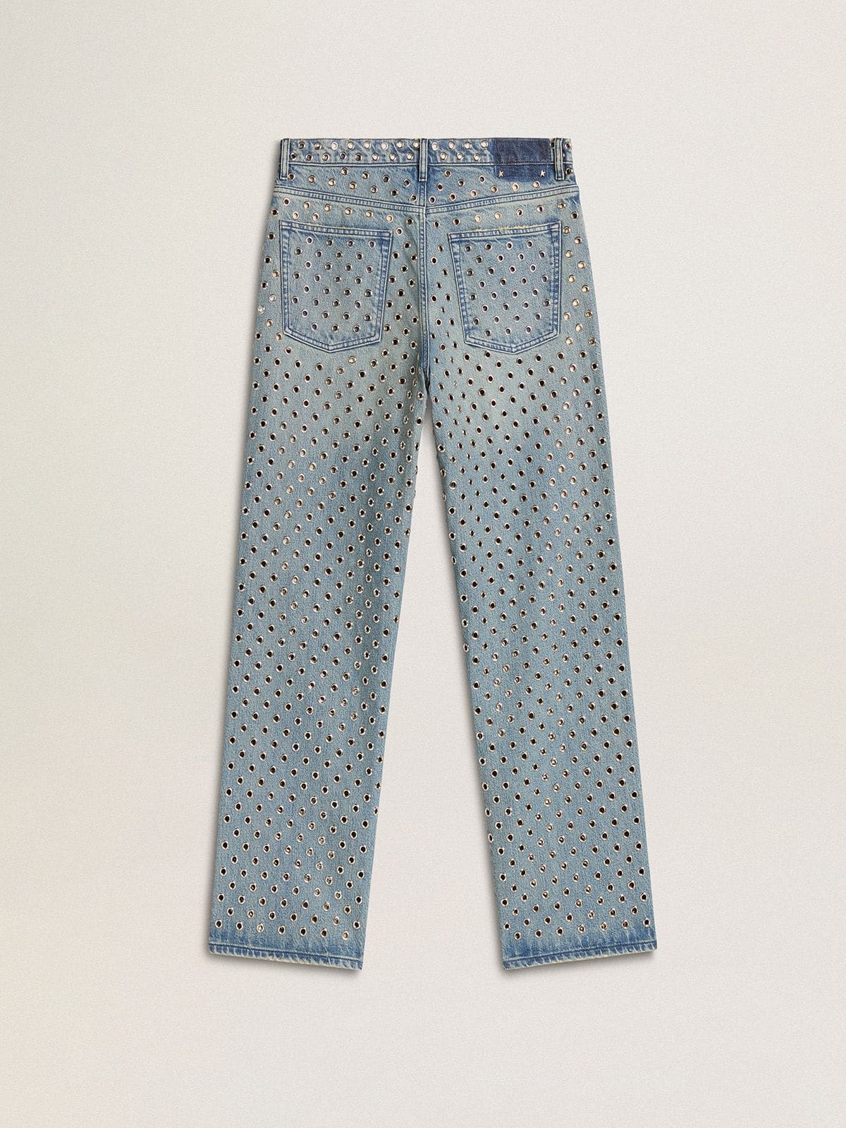 Women's washed jeans with all-over eyelets - Golden Goose Women