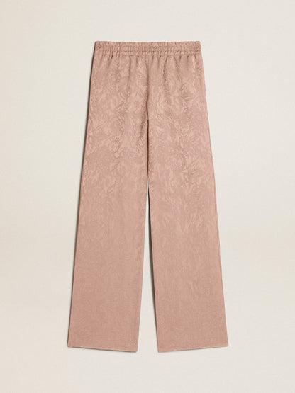 Women's pink viscose pants with floral pattern - Golden Goose Women
