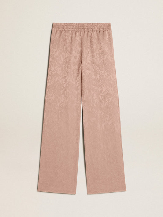 Women's pink viscose pants with floral pattern - Golden Goose Women