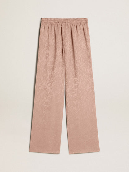 Women's pink viscose pants with floral pattern - Golden Goose Women
