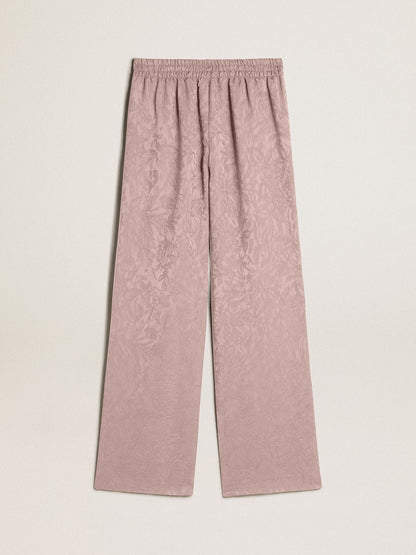 Women's pink viscose pants with floral pattern - Golden Goose Women