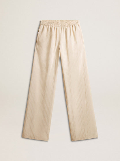 Women's light beige silk and viscose joggers - Golden Goose Women