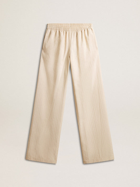Women's light beige silk and viscose joggers - Golden Goose Women