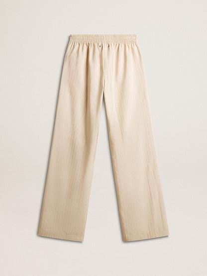 Women's light beige silk and viscose joggers - Golden Goose Women