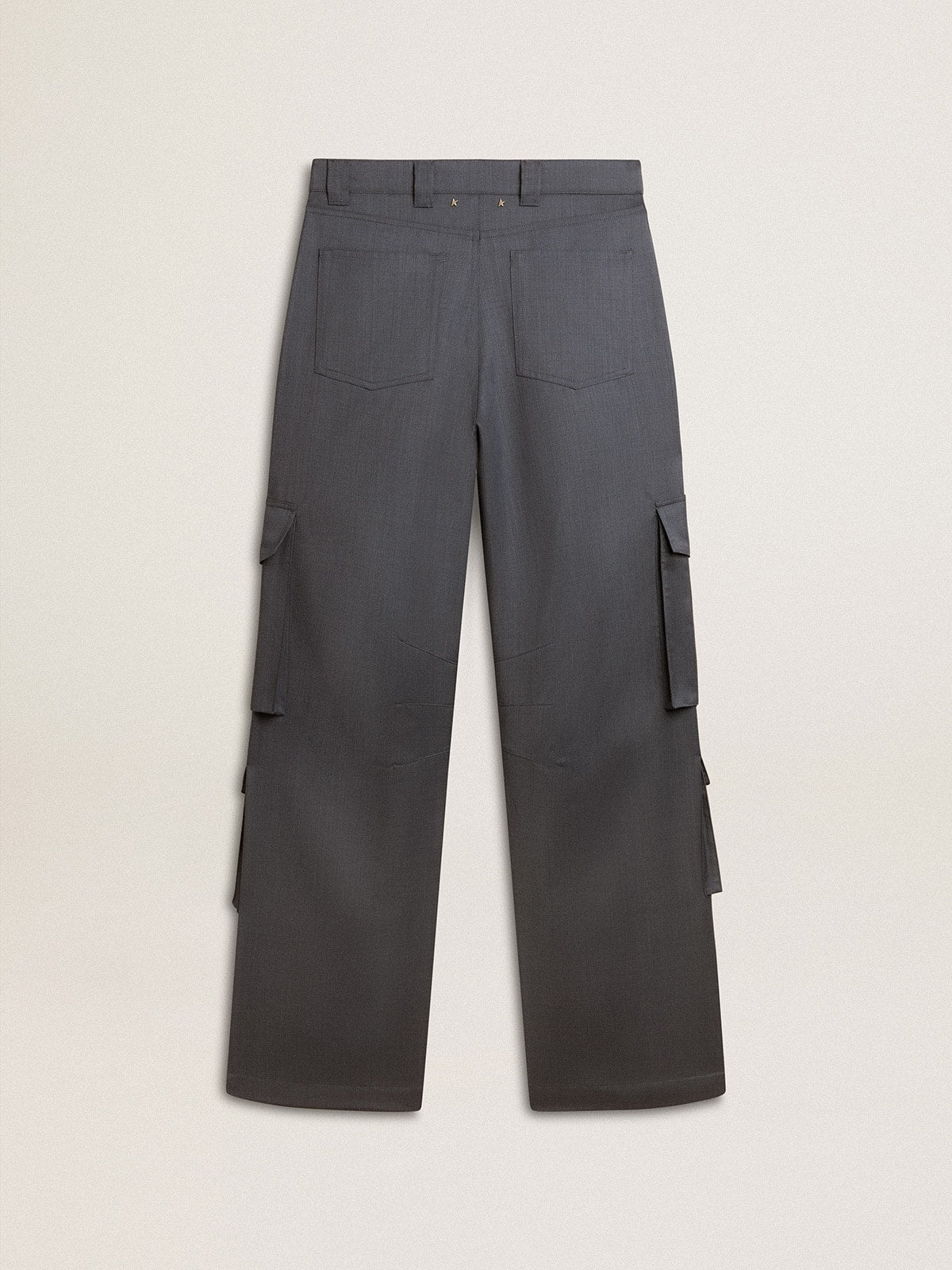 Women's cargo pants in baby blue wool - Golden Goose Women