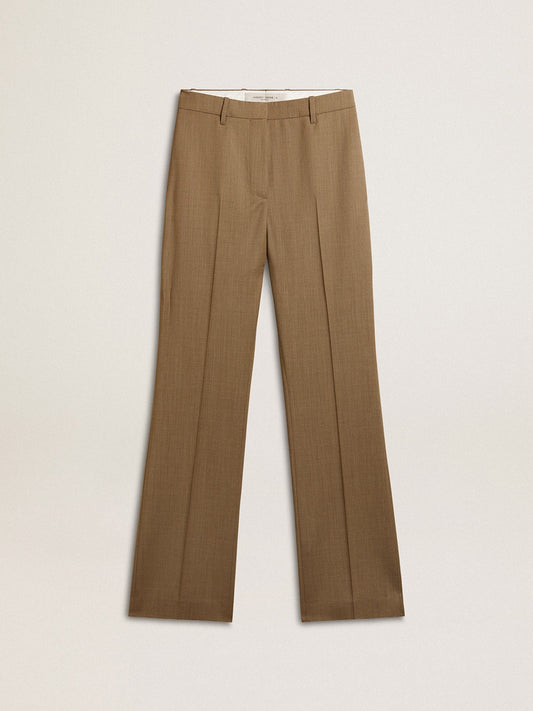 Women's pants in dove-gray tailored wool fabric - Golden Goose Women