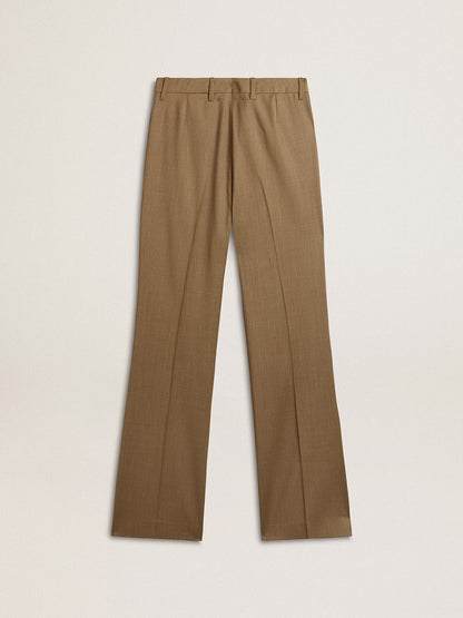 Women's pants in dove-gray tailored wool fabric - Golden Goose Women