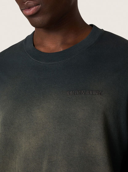 Unisex T-shirt in black cotton jersey with embroidered logo - Golden Goose Women|Men