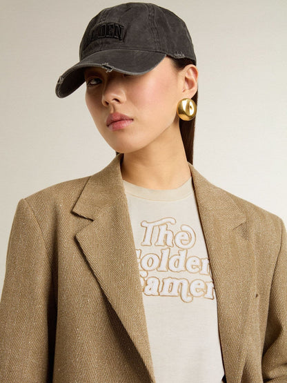 Women's white T-shirt with print on the front - Golden Goose Women