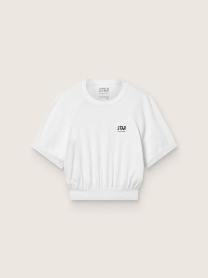 Women's white cropped sports T-shirt - Golden Goose Women
