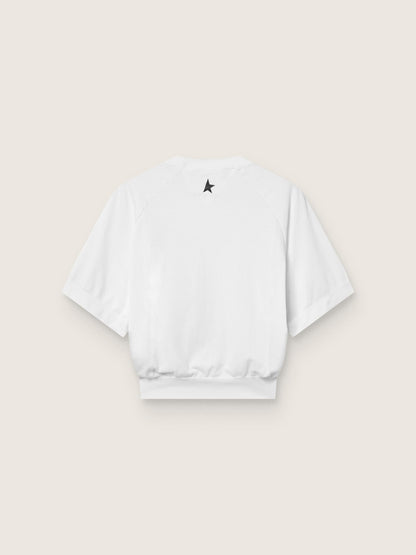 Women's white cropped sports T-shirt - Golden Goose Women