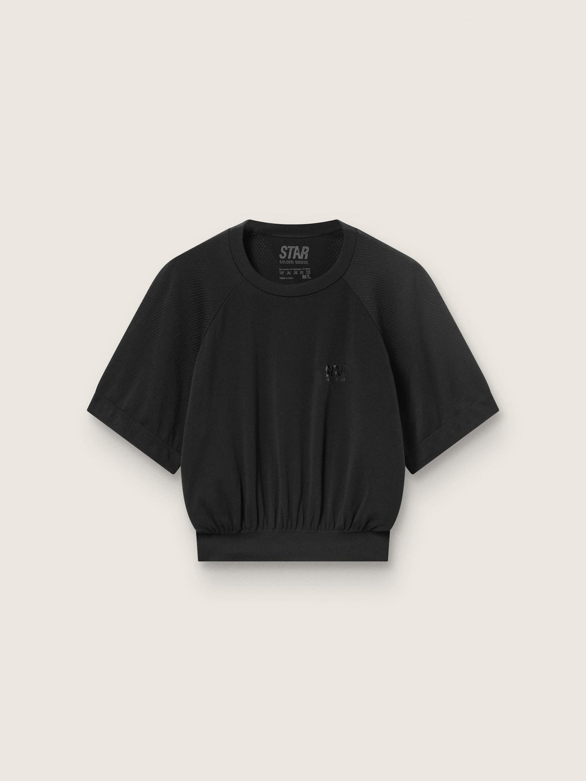 Women's black cropped sports T-shirt - Golden Goose Women