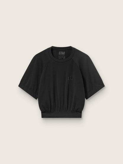 Women's black cropped sports T-shirt - Golden Goose Women