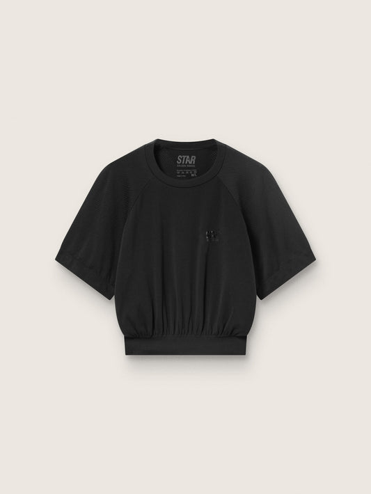 Women's black cropped sports T-shirt - Golden Goose Women