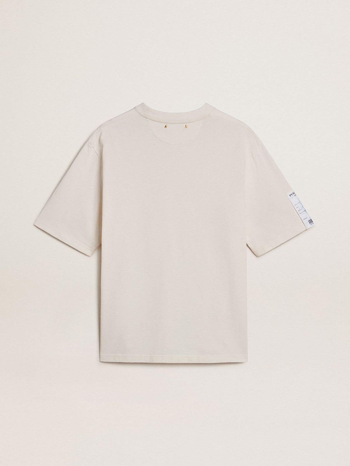 White unisex T-shirt with Mediterranean print and Pescheria Golden patch on the sleeve - Golden Goose Women|Men