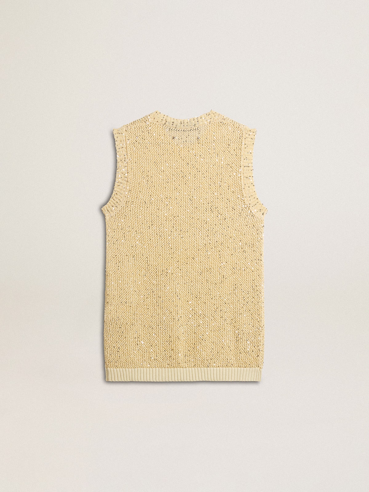 Mesh knit top with sequins and contrasting details - Golden Goose Women
