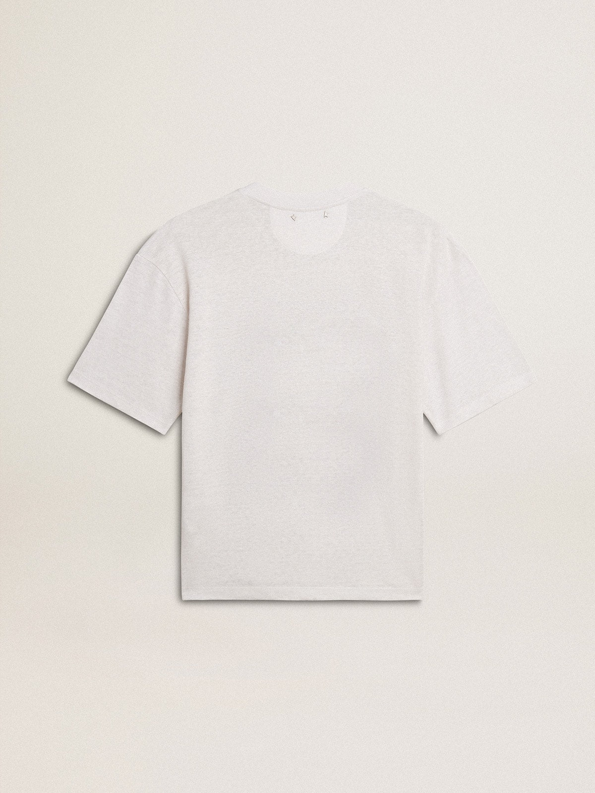 Women's lightweight white linen T-shirt with print - Golden Goose Women
