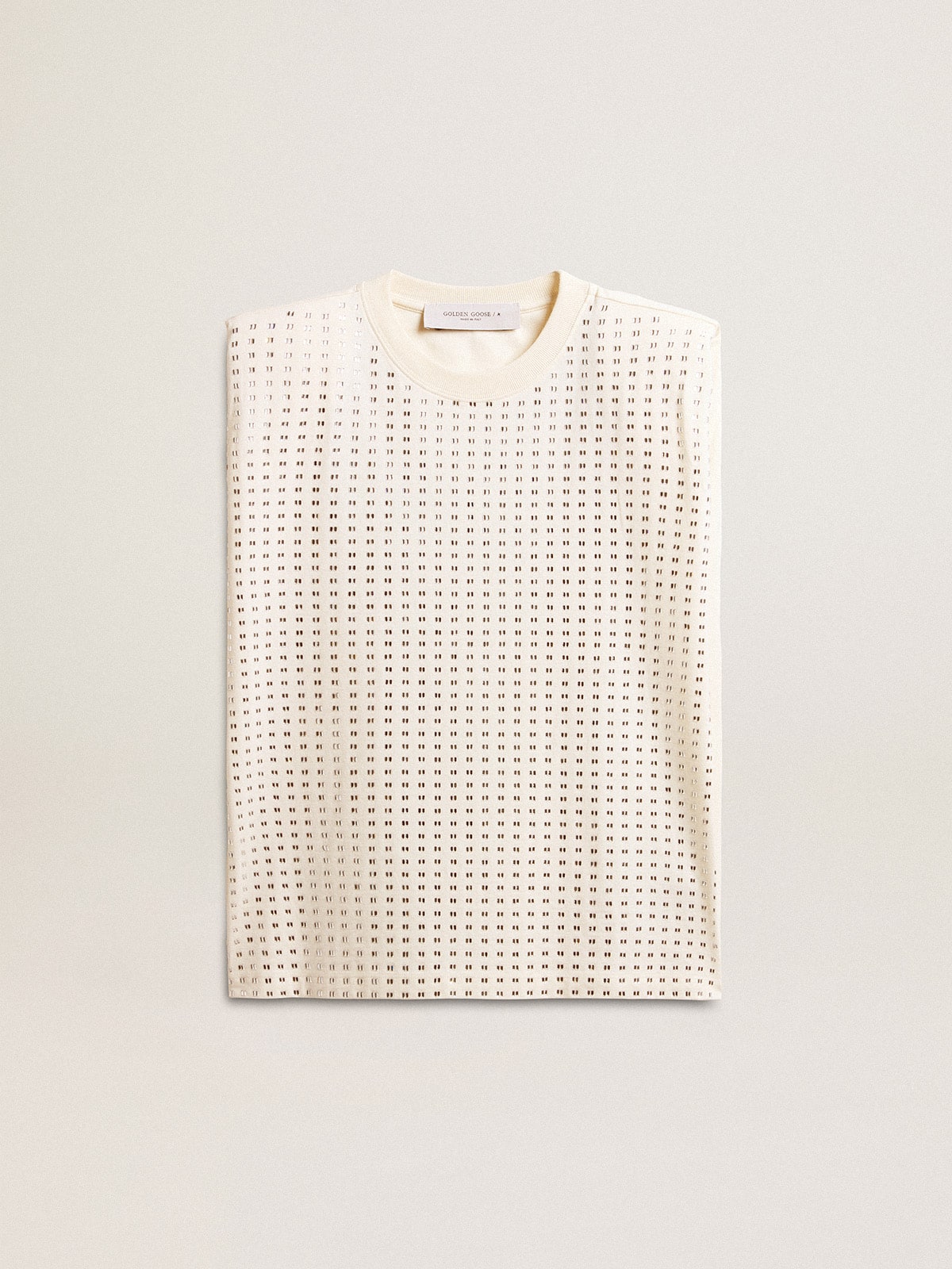 Aged white sleeveless T-shirt embellished with crystals - Golden Goose Women