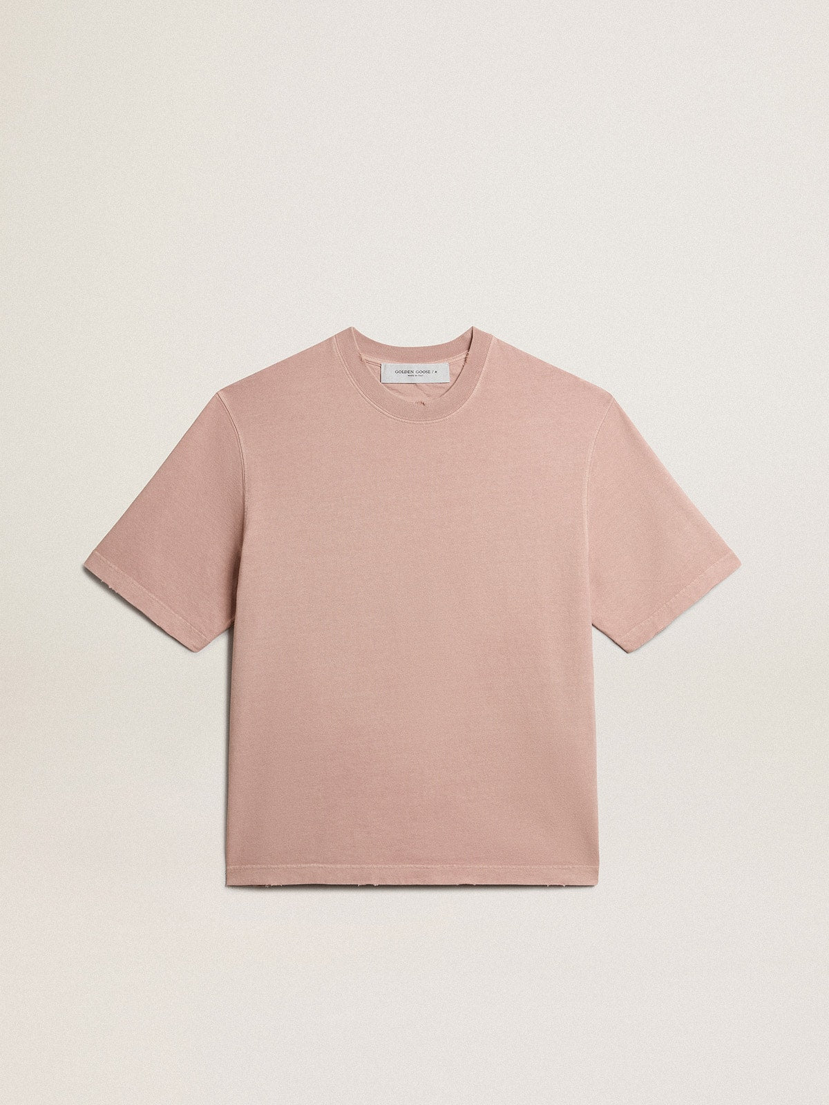 Powder-pink T-shirt with reverse logo on the back - Jersey Capsule - Golden Goose Women|Men