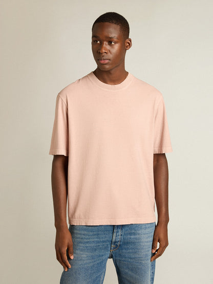 Powder-pink T-shirt with reverse logo on the back - Jersey Capsule - Golden Goose Women|Men
