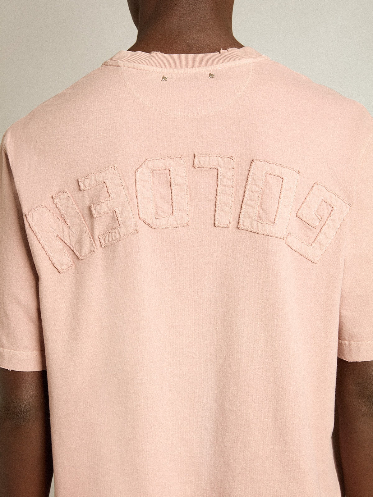 Powder-pink T-shirt with reverse logo on the back - Jersey Capsule - Golden Goose Women|Men