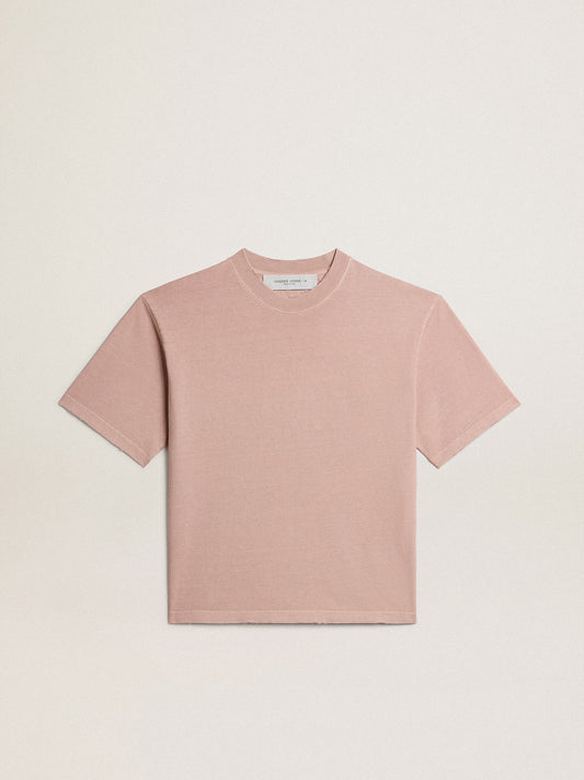 Powder-pink T-shirt with reverse logo on the back - Jersey Capsule - Golden Goose Women