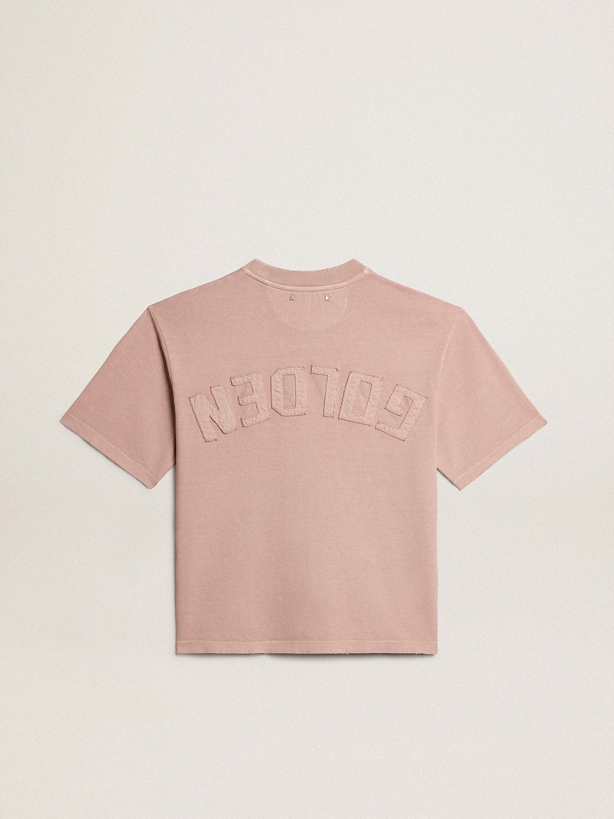 Powder-pink T-shirt with reverse logo on the back - Jersey Capsule - Golden Goose Women