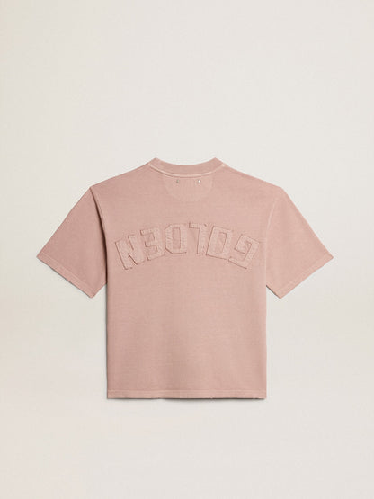 Powder-pink T-shirt with reverse logo on the back - Jersey Capsule - Golden Goose Women