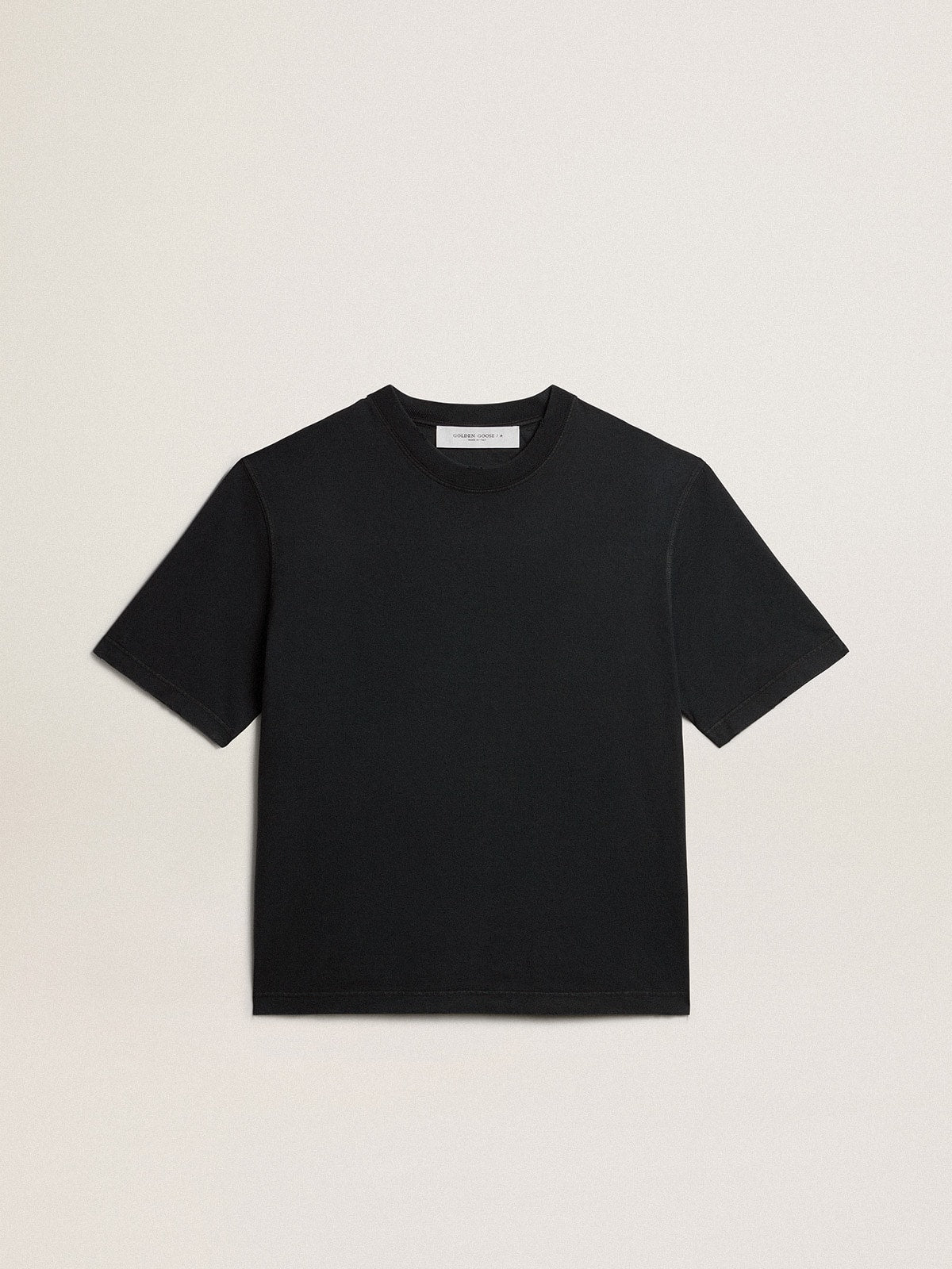 T-shirt in washed black with reverse logo on the back - Jersey Capsule - Golden Goose Women|Men