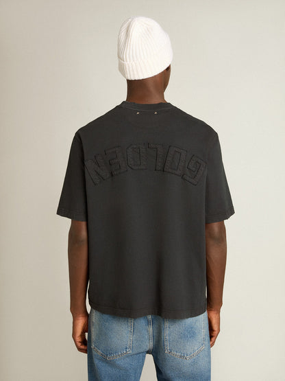 T-shirt in washed black with reverse logo on the back - Jersey Capsule - Golden Goose Women|Men