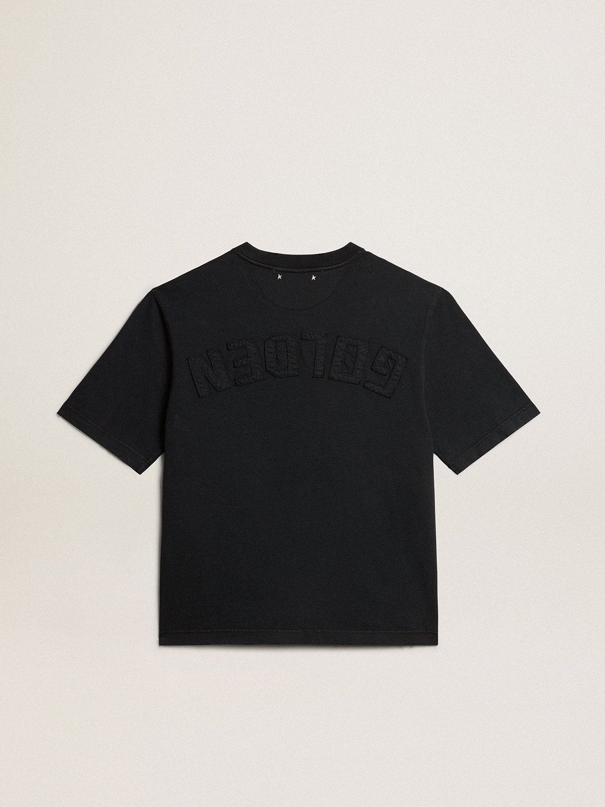 T-shirt in washed black with reverse logo on the back - Jersey Capsule - Golden Goose Women|Men