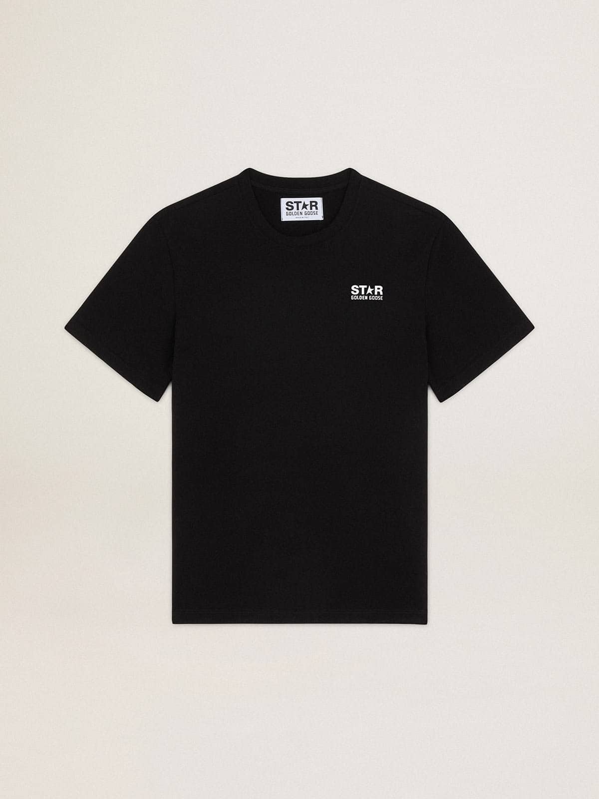 Black Star Collection T-shirt with contrasting white logo and star - Golden Goose Women