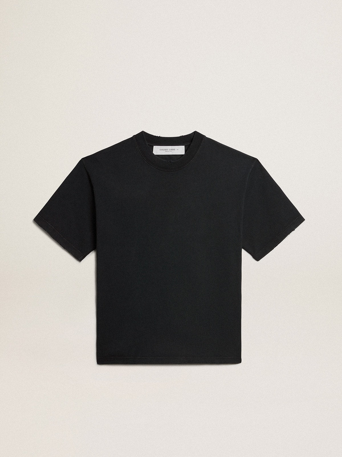 T-shirt in washed black with reverse logo on the back - Jersey Capsule - Golden Goose Women