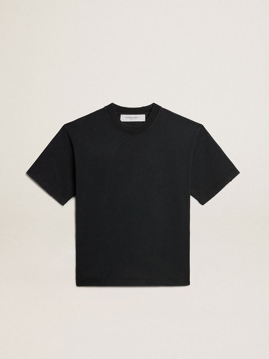 T-shirt in washed black with reverse logo on the back - Jersey Capsule - Golden Goose Women